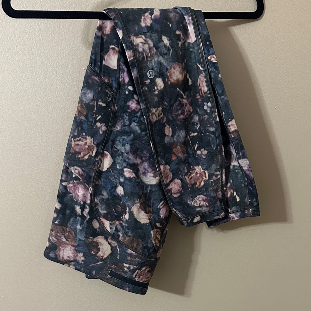 lululemon athletica Floral Leggings  - Black and Pink